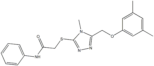 2-[[5-[(3,5-dimethylphenoxy)methyl]-4-methyl-1,2,4-triazol-3-yl]sulfanyl]-N-phenylacetamide Struktur