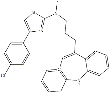 4-(4-chlorophenyl)-N-[3-(5,6-dihydrobenzo[b][1]benzazepin-11-yl)propyl]-N-methyl-1,3-thiazol-2-amine Struktur