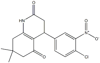 4-(4-chloro-3-nitrophenyl)-7,7-dimethyl-3,4,6,8-tetrahydro-1H-quinoline-2,5-dione Struktur