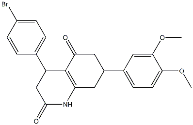 4-(4-bromophenyl)-7-(3,4-dimethoxyphenyl)-1,3,4,6,7,8-hexahydroquinoline-2,5-dione Struktur