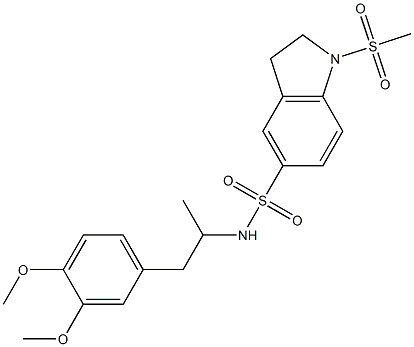 N-[1-(3,4-dimethoxyphenyl)propan-2-yl]-1-methylsulfonyl-2,3-dihydroindole-5-sulfonamide Struktur