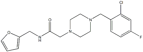 2-[4-[(2-chloro-4-fluorophenyl)methyl]piperazin-1-yl]-N-(furan-2-ylmethyl)acetamide Struktur