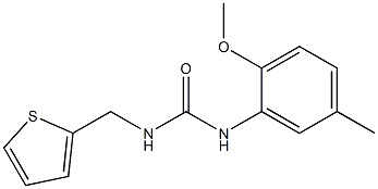 1-(2-methoxy-5-methylphenyl)-3-(thiophen-2-ylmethyl)urea Struktur