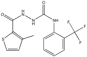 1-[(3-methylthiophene-2-carbonyl)amino]-3-[2-(trifluoromethyl)phenyl]urea Struktur