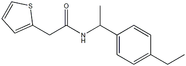 N-[1-(4-ethylphenyl)ethyl]-2-thiophen-2-ylacetamide Struktur