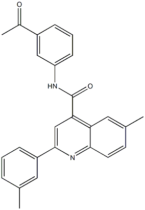 N-(3-acetylphenyl)-6-methyl-2-(3-methylphenyl)quinoline-4-carboxamide Struktur