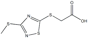 2-[(3-methylsulfanyl-1,2,4-thiadiazol-5-yl)sulfanyl]acetic acid Struktur