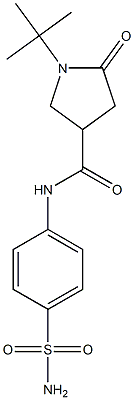 1-tert-butyl-5-oxo-N-(4-sulfamoylphenyl)pyrrolidine-3-carboxamide Struktur