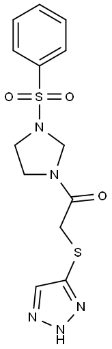 1-[3-(benzenesulfonyl)imidazolidin-1-yl]-2-(2H-triazol-4-ylsulfanyl)ethanone Struktur