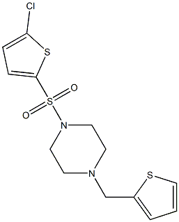 1-(5-chlorothiophen-2-yl)sulfonyl-4-(thiophen-2-ylmethyl)piperazine Struktur