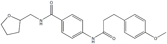 4-[3-(4-methoxyphenyl)propanoylamino]-N-(oxolan-2-ylmethyl)benzamide Struktur