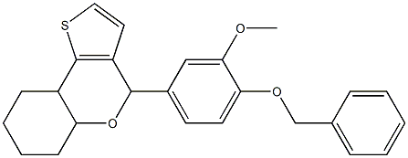 4-(3-methoxy-4-phenylmethoxyphenyl)-5a,6,7,8,9,9a-hexahydro-4H-thieno[3,2-c]chromene Struktur