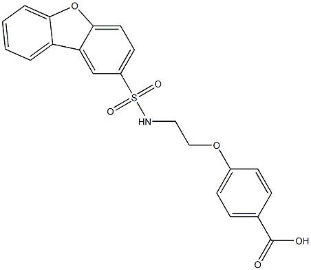 4-[2-(dibenzofuran-2-ylsulfonylamino)ethoxy]benzoic acid Struktur