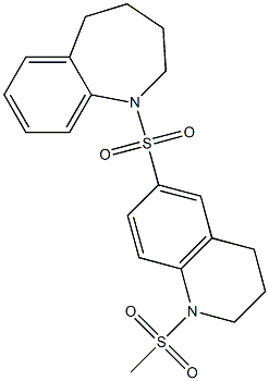 1-[(1-methylsulfonyl-3,4-dihydro-2H-quinolin-6-yl)sulfonyl]-2,3,4,5-tetrahydro-1-benzazepine Struktur