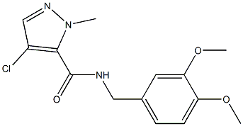 4-chloro-N-[(3,4-dimethoxyphenyl)methyl]-2-methylpyrazole-3-carboxamide Struktur