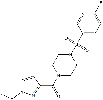 (1-ethylpyrazol-3-yl)-[4-(4-fluorophenyl)sulfonylpiperazin-1-yl]methanone Struktur