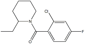 (2-chloro-4-fluorophenyl)-(2-ethylpiperidin-1-yl)methanone Struktur