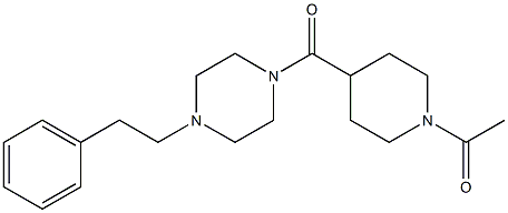 1-[4-[4-(2-phenylethyl)piperazine-1-carbonyl]piperidin-1-yl]ethanone Struktur