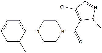 (4-chloro-2-methylpyrazol-3-yl)-[4-(2-methylphenyl)piperazin-1-yl]methanone Struktur