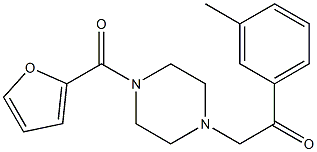 1-[4-(furan-2-carbonyl)piperazin-1-yl]-2-(3-methylphenyl)ethanone Struktur