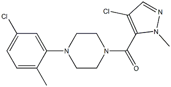 [4-(5-chloro-2-methylphenyl)piperazin-1-yl]-(4-chloro-2-methylpyrazol-3-yl)methanone Struktur