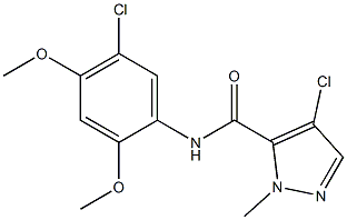 4-chloro-N-(5-chloro-2,4-dimethoxyphenyl)-2-methylpyrazole-3-carboxamide Struktur