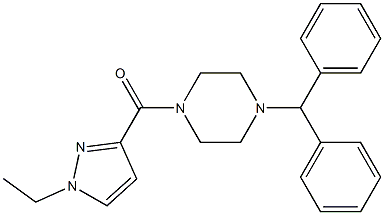 (4-benzhydrylpiperazin-1-yl)-(1-ethylpyrazol-3-yl)methanone Struktur