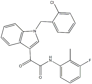 2-[1-[(2-chlorophenyl)methyl]indol-3-yl]-N-(3-fluoro-2-methylphenyl)-2-oxoacetamide Struktur