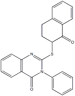 2-[(1-oxo-3,4-dihydro-2H-naphthalen-2-yl)sulfanyl]-3-phenylquinazolin-4-one Struktur