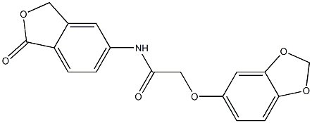 2-(1,3-benzodioxol-5-yloxy)-N-(1-oxo-3H-2-benzofuran-5-yl)acetamide Struktur