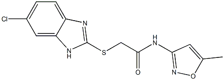 2-[(6-chloro-1H-benzimidazol-2-yl)sulfanyl]-N-(5-methyl-1,2-oxazol-3-yl)acetamide Struktur