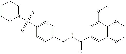 3,4,5-trimethoxy-N-[(4-piperidin-1-ylsulfonylphenyl)methyl]benzamide Struktur