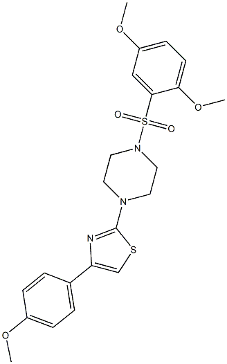 2-[4-(2,5-dimethoxyphenyl)sulfonylpiperazin-1-yl]-4-(4-methoxyphenyl)-1,3-thiazole Struktur