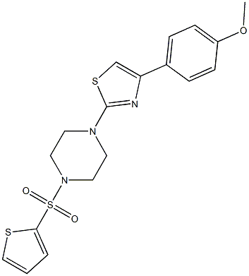 4-(4-methoxyphenyl)-2-(4-thiophen-2-ylsulfonylpiperazin-1-yl)-1,3-thiazole Struktur