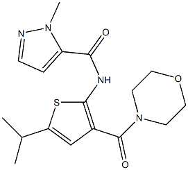 2-methyl-N-[3-(morpholine-4-carbonyl)-5-propan-2-ylthiophen-2-yl]pyrazole-3-carboxamide Struktur