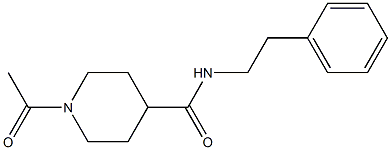 1-acetyl-N-(2-phenylethyl)piperidine-4-carboxamide Struktur