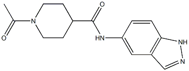 1-acetyl-N-(1H-indazol-5-yl)piperidine-4-carboxamide Struktur