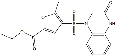 ethyl 5-methyl-4-[(3-oxo-2,4-dihydroquinoxalin-1-yl)sulfonyl]furan-2-carboxylate Struktur