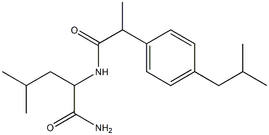 4-methyl-2-[2-[4-(2-methylpropyl)phenyl]propanoylamino]pentanamide Struktur