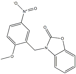 3-[(2-methoxy-5-nitrophenyl)methyl]-1,3-benzoxazol-2-one Struktur