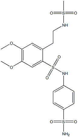 2-[2-(methanesulfonamido)ethyl]-4,5-dimethoxy-N-(4-sulfamoylphenyl)benzenesulfonamide Struktur