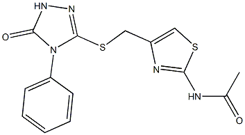 N-[4-[(5-oxo-4-phenyl-1H-1,2,4-triazol-3-yl)sulfanylmethyl]-1,3-thiazol-2-yl]acetamide Struktur