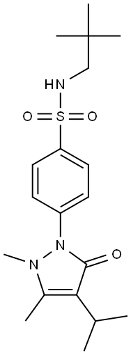 4-(2,3-dimethyl-5-oxo-4-propan-2-ylpyrazol-1-yl)-N-(2,2-dimethylpropyl)benzenesulfonamide Struktur