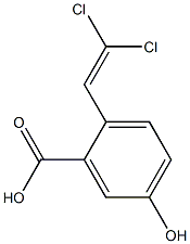 2-(2,2-dichloroethenyl)-5-hydroxybenzoic acid Struktur