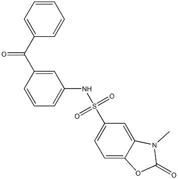 N-(3-benzoylphenyl)-3-methyl-2-oxo-1,3-benzoxazole-5-sulfonamide Struktur