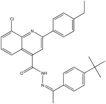 N-[(Z)-1-(4-tert-butylphenyl)ethylideneamino]-8-chloro-2-(4-ethylphenyl)quinoline-4-carboxamide Struktur