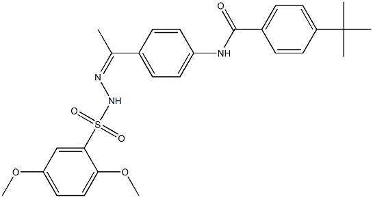 4-tert-butyl-N-[4-[(Z)-N-[(2,5-dimethoxyphenyl)sulfonylamino]-C-methylcarbonimidoyl]phenyl]benzamide Struktur