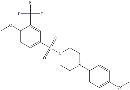 1-(4-methoxyphenyl)-4-[4-methoxy-3-(trifluoromethyl)phenyl]sulfonylpiperazine Struktur