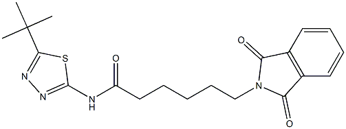 N-(5-tert-butyl-1,3,4-thiadiazol-2-yl)-6-(1,3-dioxoisoindol-2-yl)hexanamide Struktur