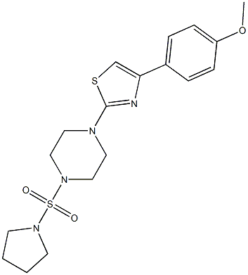 4-(4-methoxyphenyl)-2-(4-pyrrolidin-1-ylsulfonylpiperazin-1-yl)-1,3-thiazole Struktur